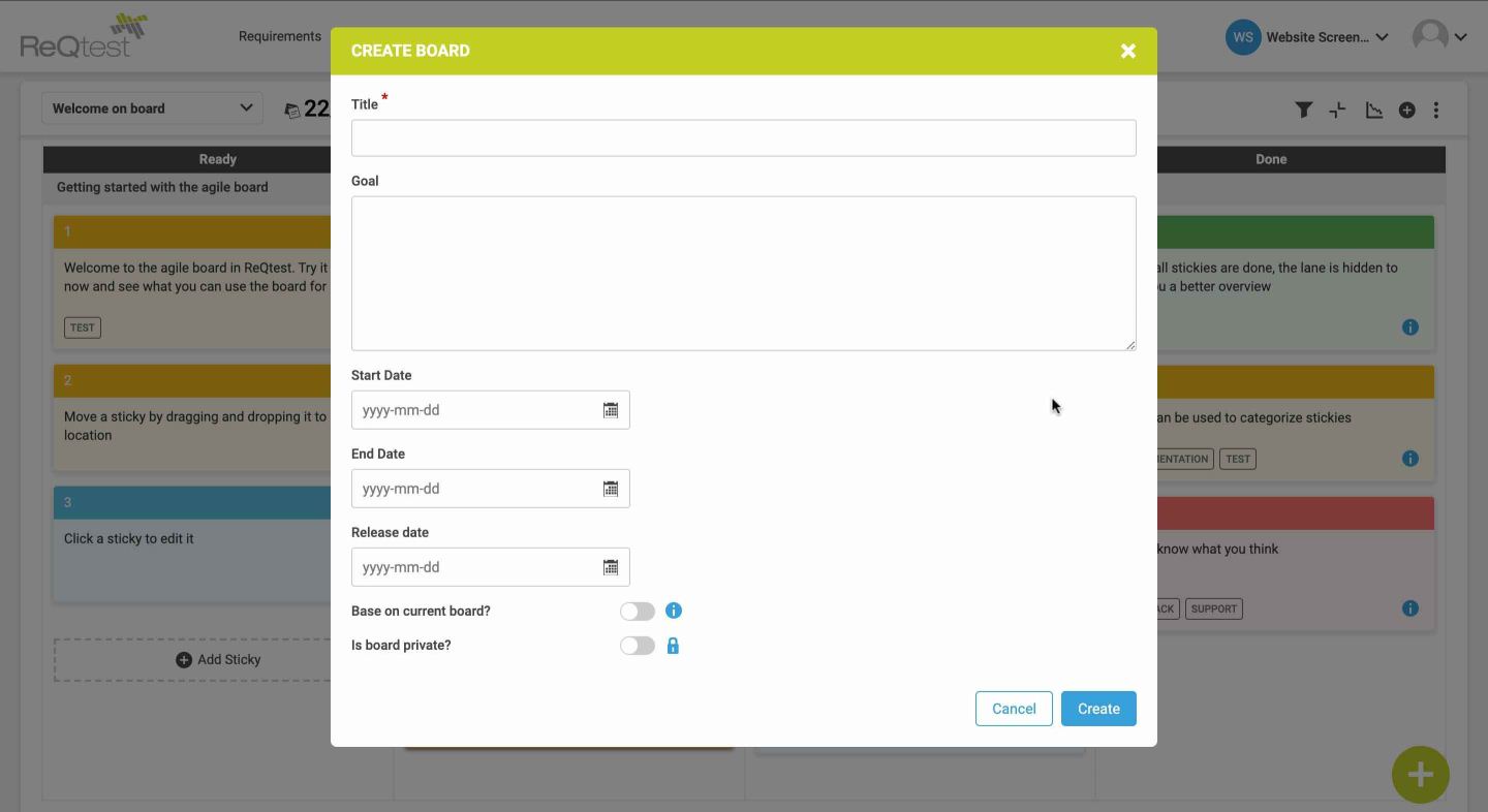 The agile board works as a digital whiteboard