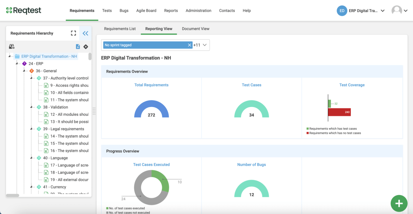 Connect test to requirements